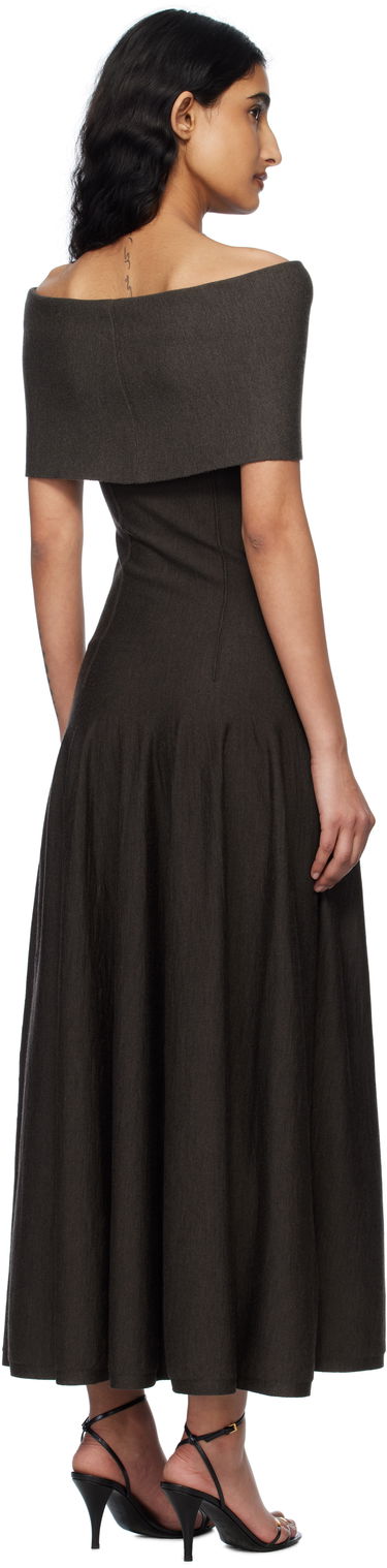 Šaty Khaite Khaite Ava Off-the-Shoulder Maxi Dress Hnedá | 9709521, 2