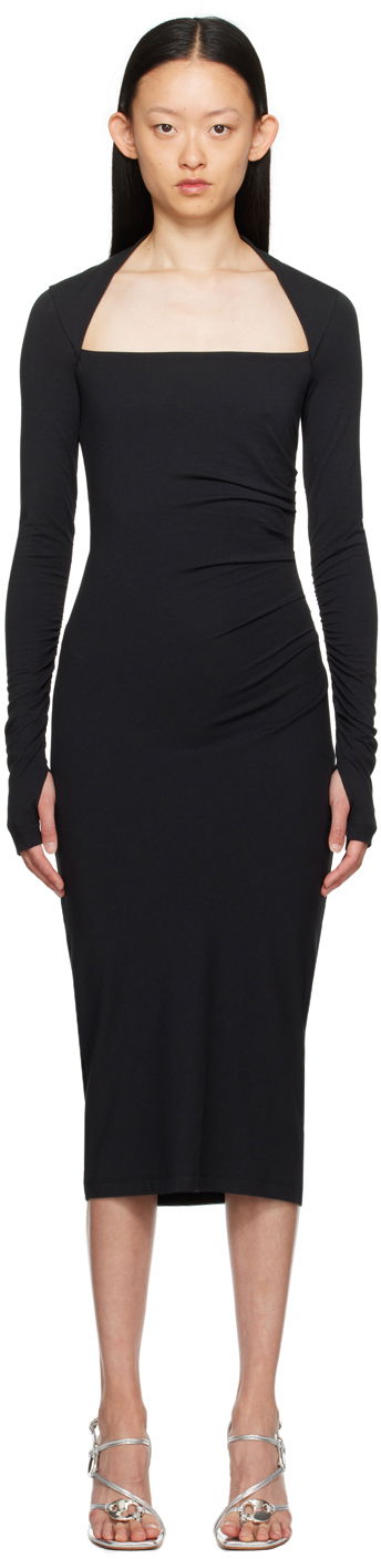 Šaty Helmut Lang Shrug Midi Dress Čierna | N07HW602, 0
