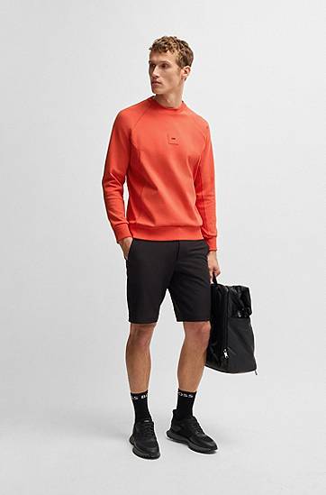 Sveter BOSS Stretch Cotton-Blend Sweatshirt Oranžová | 50537214, 1