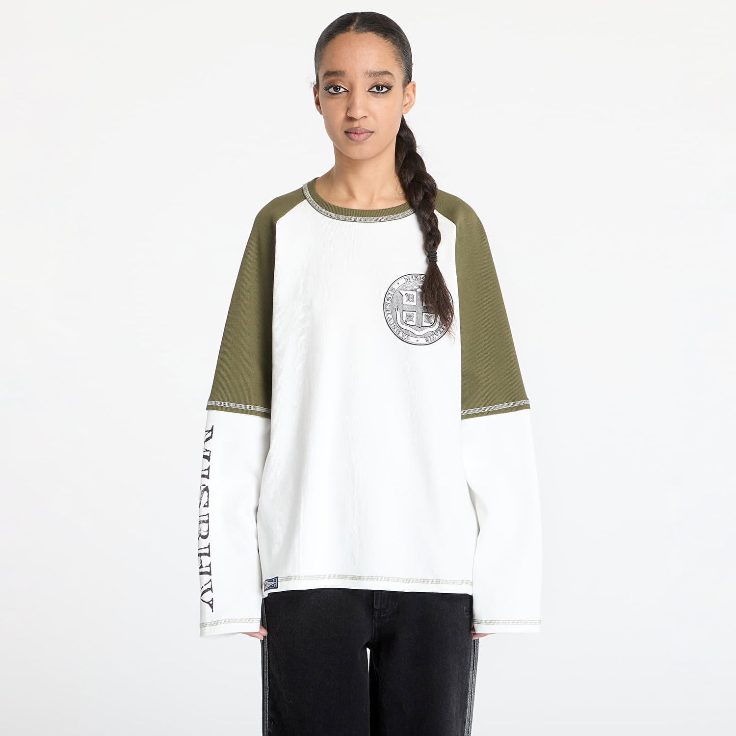 Sveter MISBHV MISBHV Varsity 70s Longsleeve T-Shirt Biela | 250M159, 0