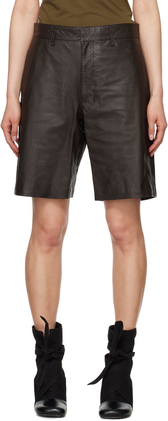 Šortky LEMAIRE Lemaire Lined Leather Shorts Hnedá | PA1109 LL0068, 0