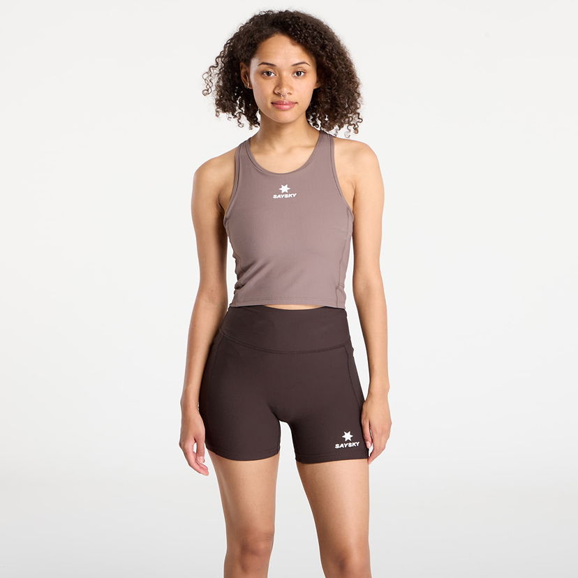 Crop Top Saysky SAYSKY Women's Combat Rib Crop Top Hnedá | OWRSB32C714