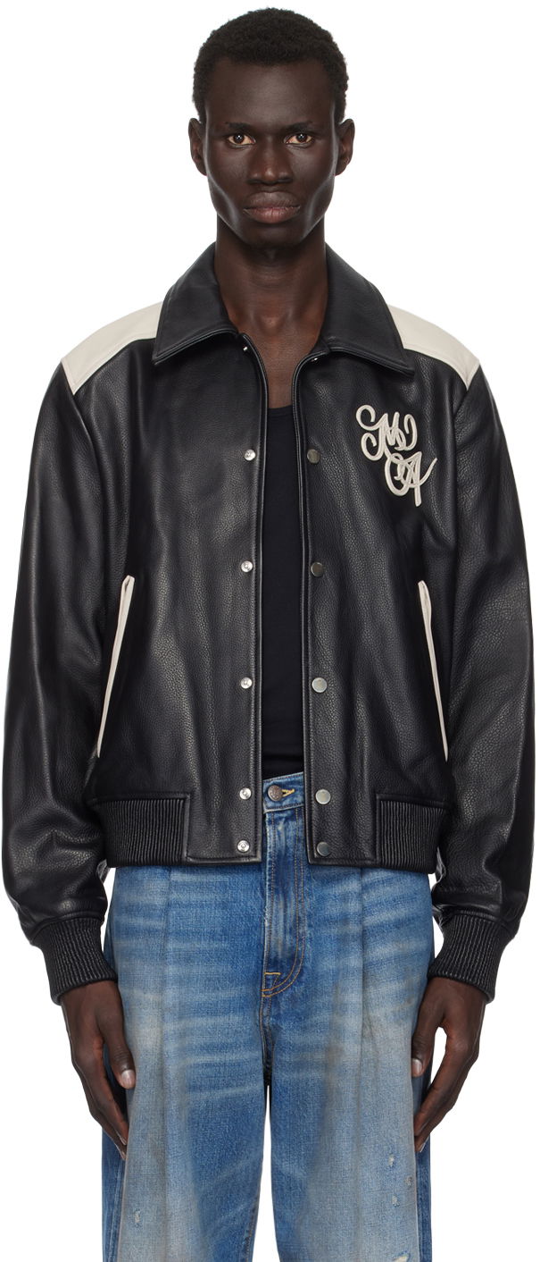 Swirl Band Leather Jacket