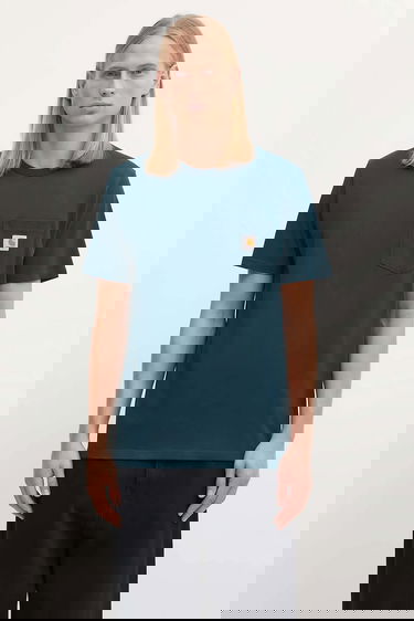 Tričko Carhartt WIP Short Sleeve Pocket T-Shirt Tyrkysová | I030434.0AUXX, 0