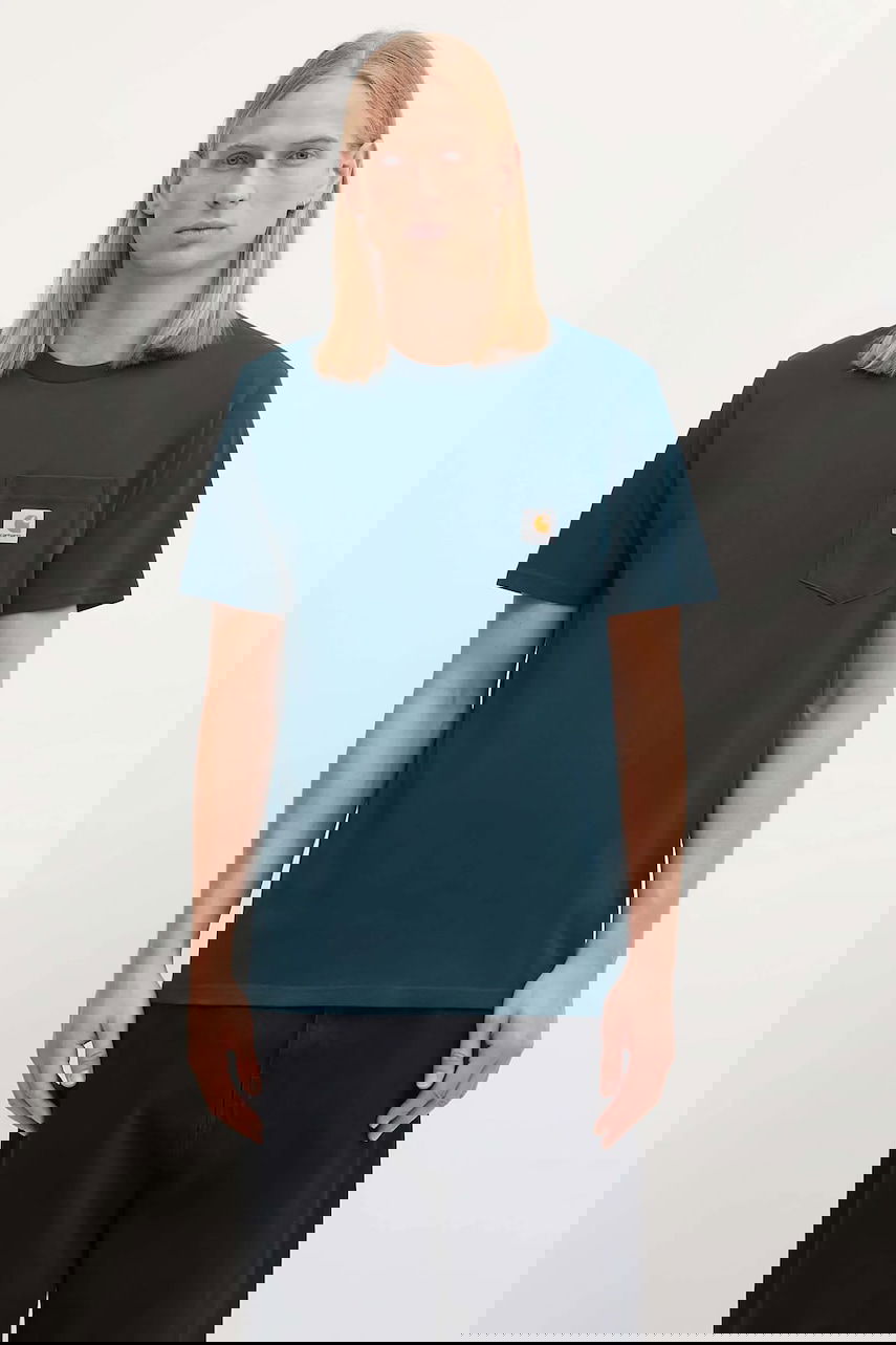 Tričko Carhartt WIP Short Sleeve Pocket T-Shirt Tyrkysová | I030434.0AUXX, 0