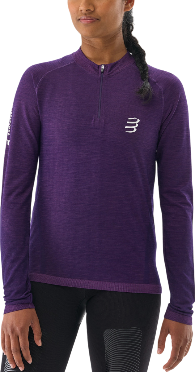 Tričko Compressport Trail Long Sleeve Running T-Shirt Fialová | atsw4893071l, 0