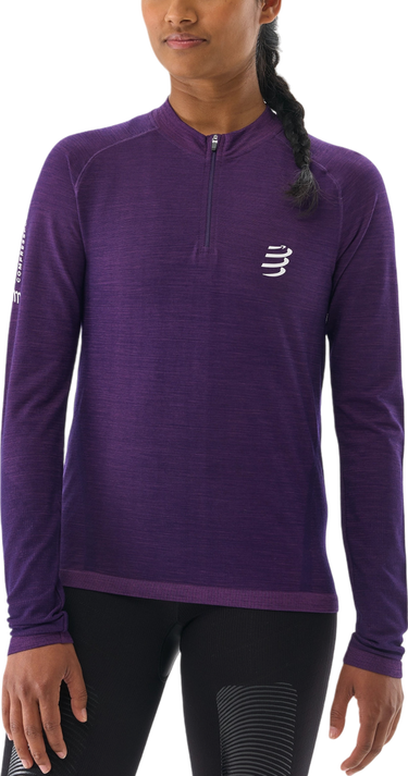 Tričko Compressport Trail Long Sleeve Running T-Shirt Fialová | atsw4893071l, 0