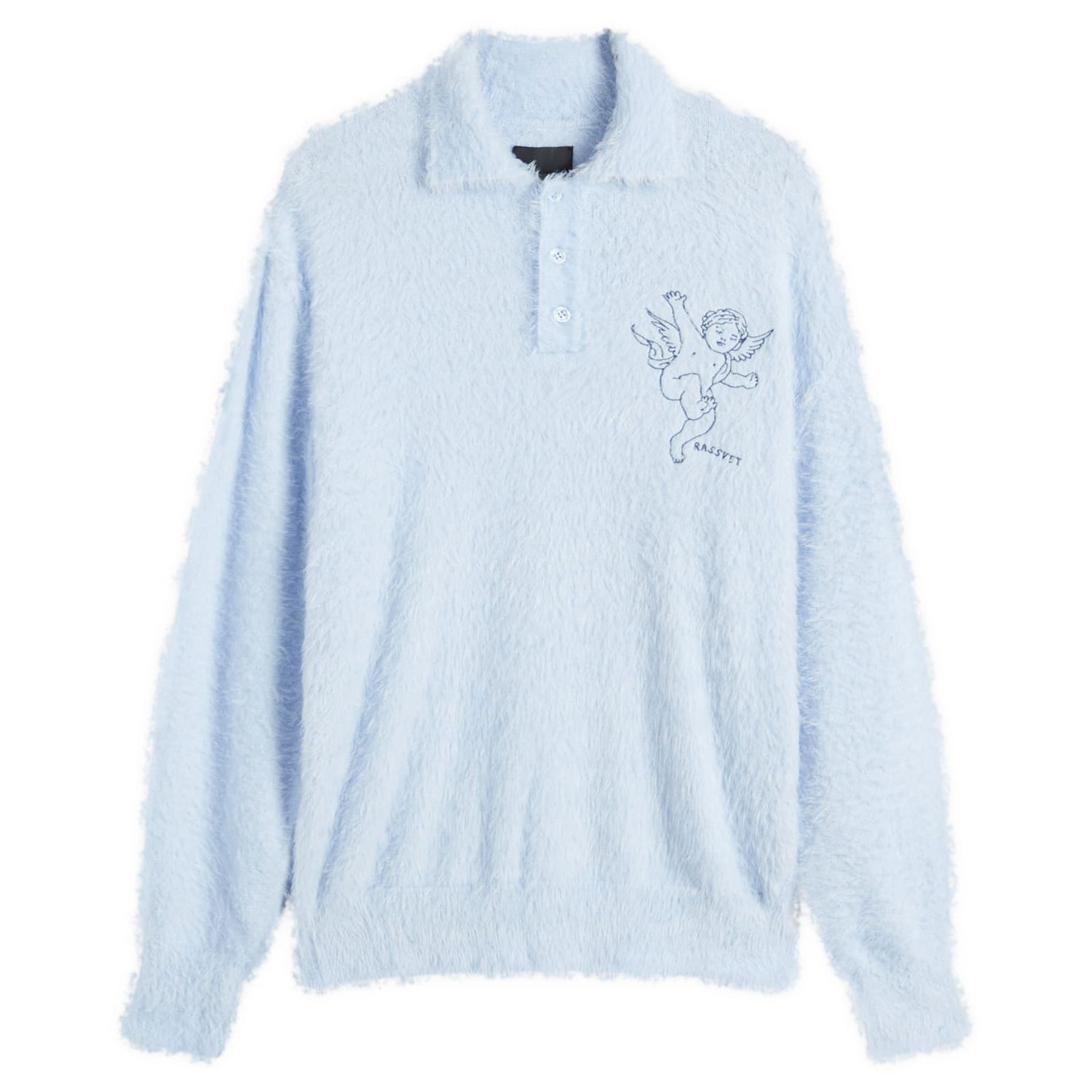 Sveter PACCBET Angel Mohair Polo Knit Modrá | PACC15N003-BLU, 0