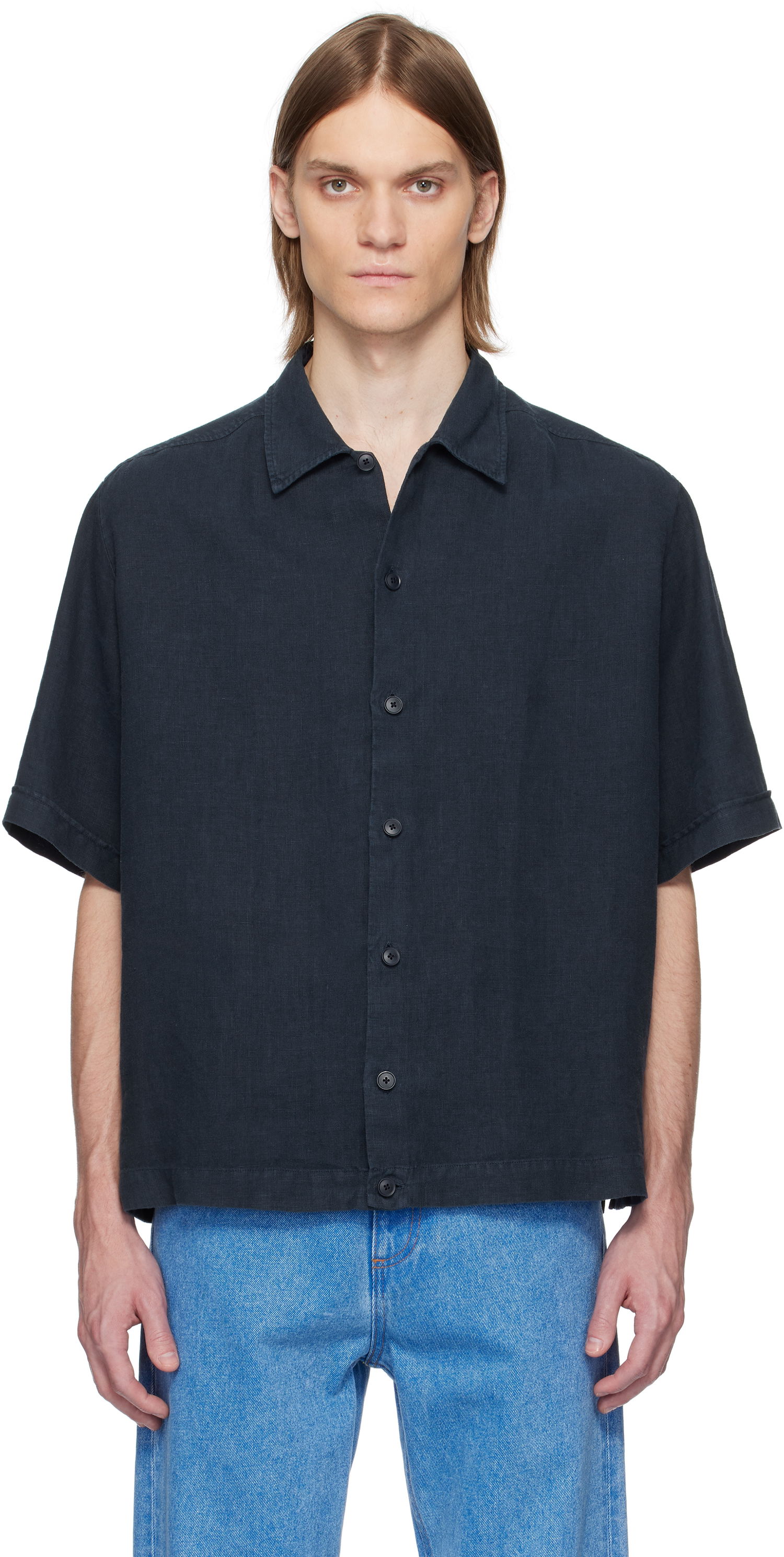 Košeľa BOSS BOSS Linen Resort Shirt Navy | 50538880, 0