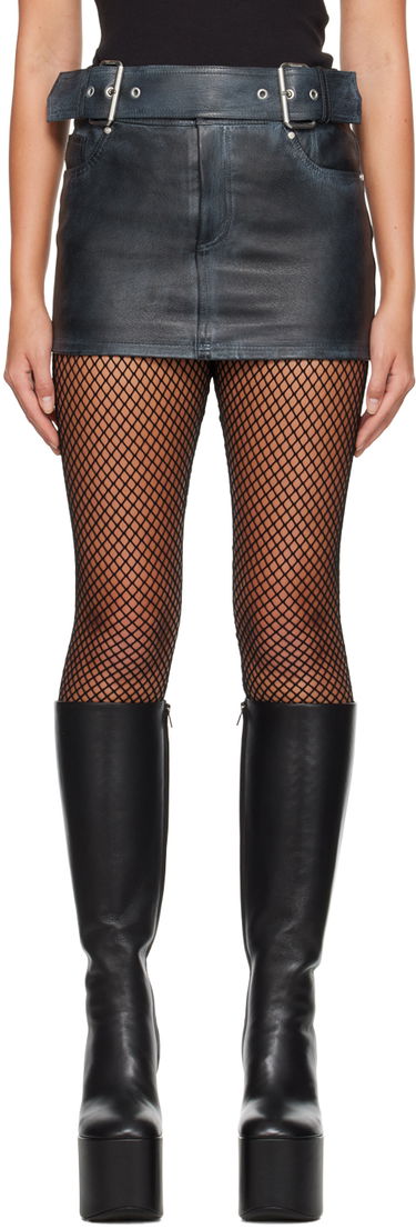 Sukňa Blumarine Black Leather Belted Miniskirt Čierna | A322L028A, 0