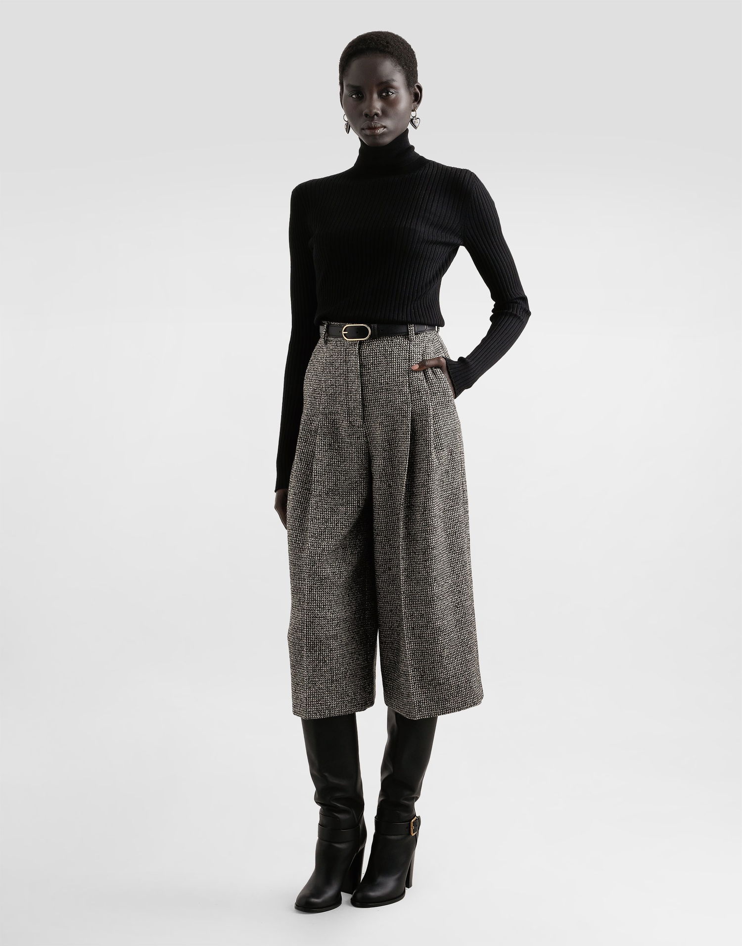 Sveter Dolce & Gabbana Dolce & Gabbana Wool Ribbed Turtleneck Pullover Čierna | FXW34TJDVDCN0000, 1
