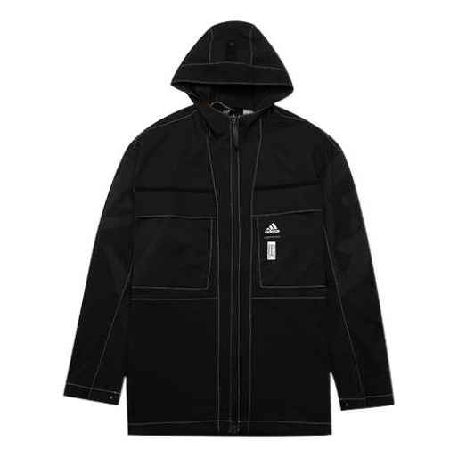 Pláštenka adidas Originals Full-Zip Hooded Jacket Čierna | HI6863