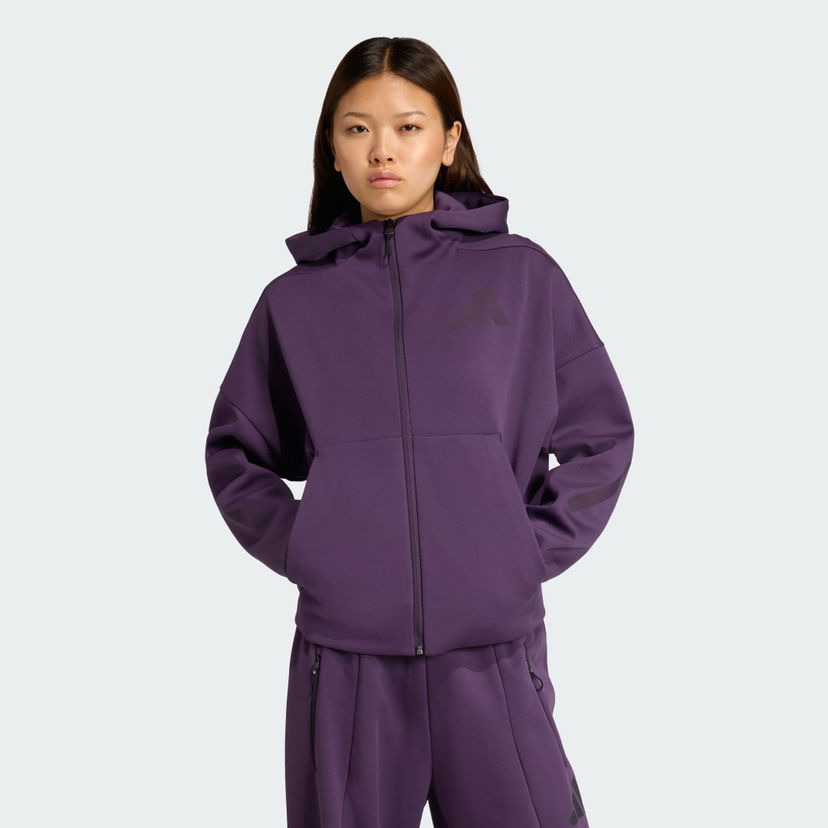 Mikina adidas Performance Z.N.E. Full-Zip Hoodie Fialová | KC4569