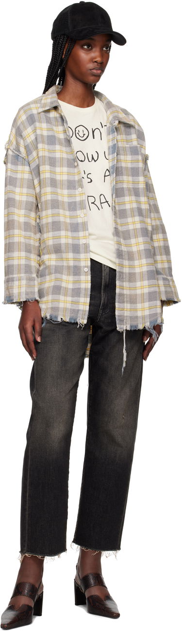 Košeľa R13 R13 Shredded Seam Drop Neck Shirt Šedá | R13WR075-R467B, 3