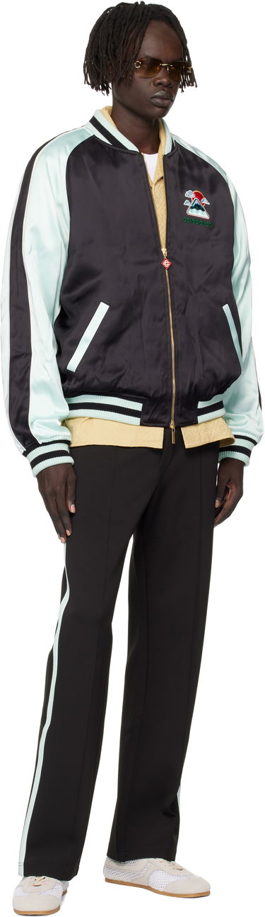 Bomber bunda Casablanca Casablanca Embroidered Satin Bomber Jacket Tyrkysová | MPF25-JK-383-01, 3