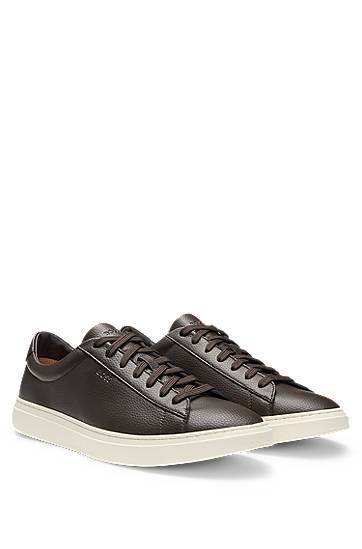 Oblečenie a doplnky BOSS Grained-Leather Rubber Sole Hnedá | 50548716