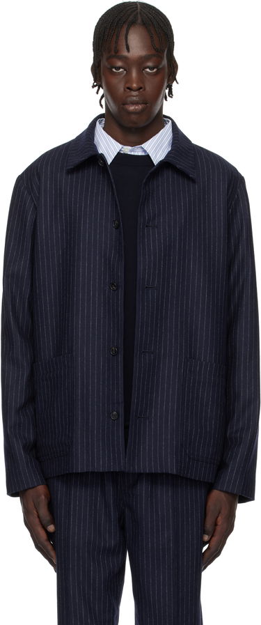 Bomber bunda A.P.C. Pinstripe Wool Jacket Navy | WOARO-H03208, 0