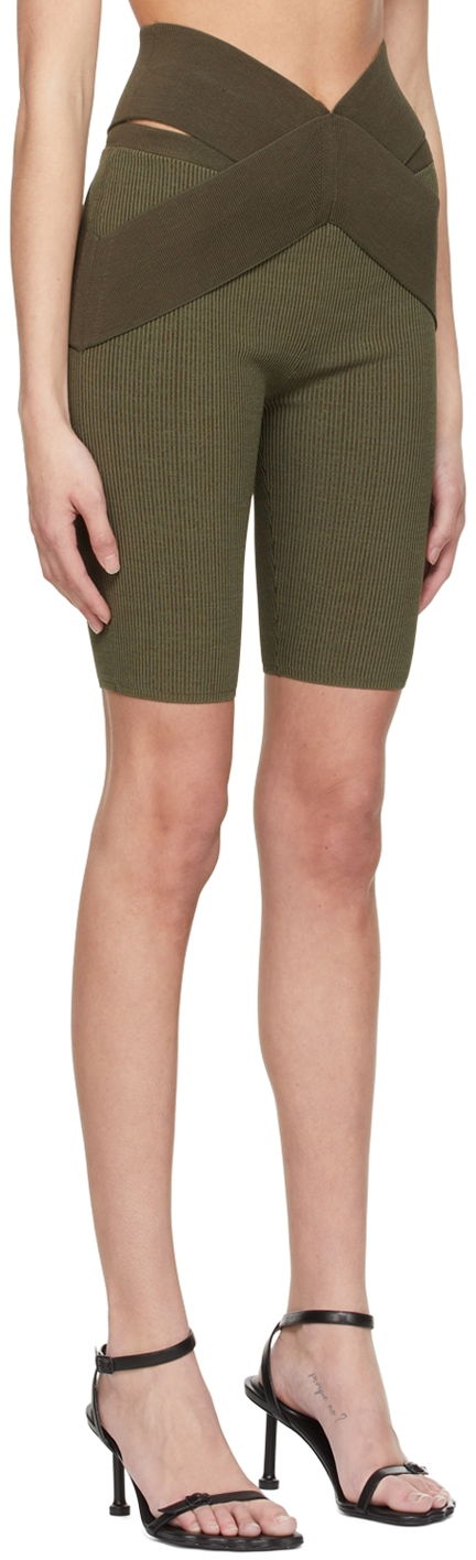 Šortky Dion Lee Cross Waistband Ribbed Bike Shorts Zelené | C7081S22, 1