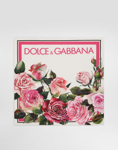 Šál Dolce & Gabbana Dolce & Gabbana Silk Twill Rose-Print Foulard, 70x70cm Ružová | FN092RGDCUHHH5IG, 0
