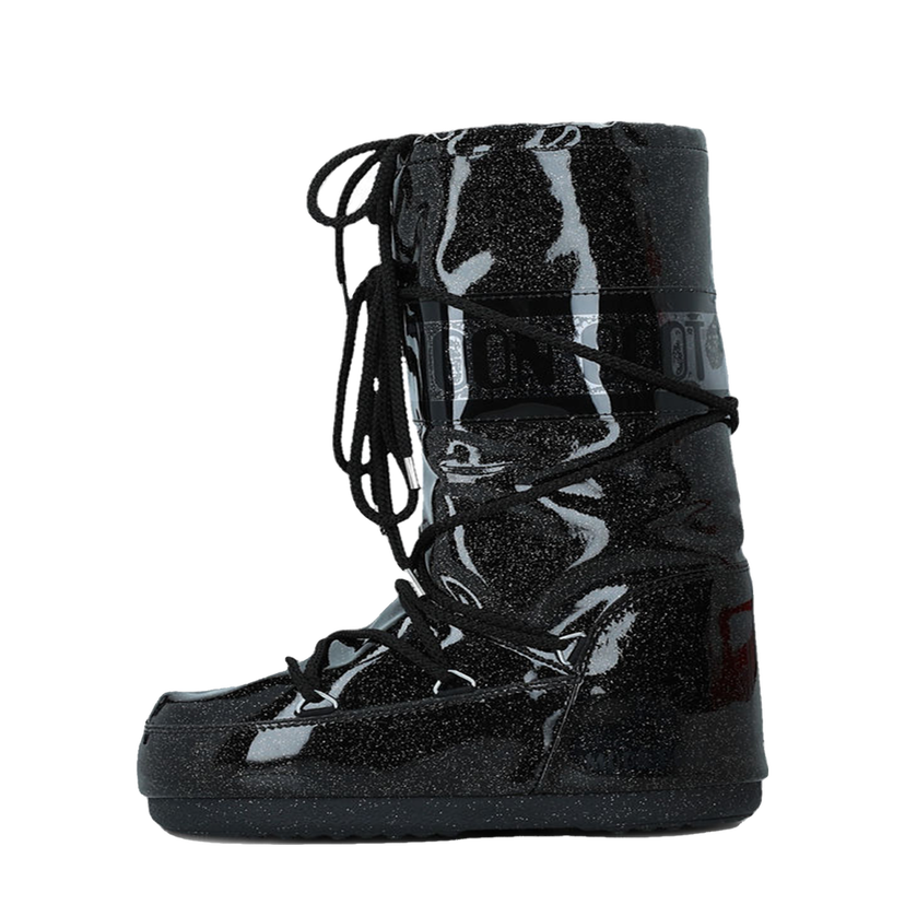 Tenisky a topánky Moon Boot ICON Glitter Patent Laced Boots Čierna | 80D1402850-N00135