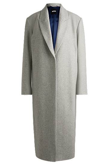 Kabáty BOSS Oversized Wool & Cashmere Coat Šedá | 50524472, 0
