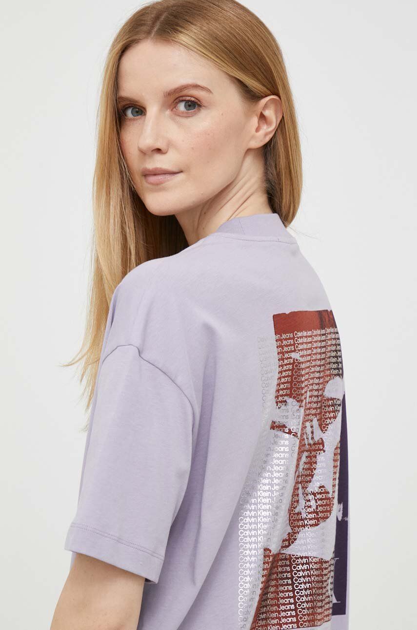Tričko CALVIN KLEIN Tee Fialová | J20J221367, 0