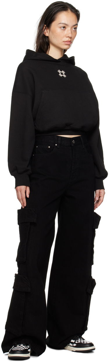 Mikina AMIRI Amiri MA Quad Cropped Hoodie Čierna | AWJYHD1015, 3