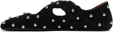 Šaty Alaïa ALAÏA Criss Cross Studded Ballerina Flats Čierna | AA3A046CK284, 2