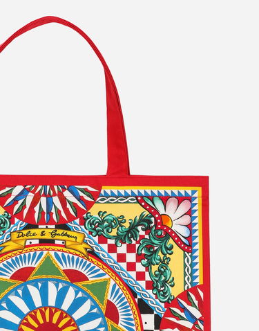 Tote bag Dolce & Gabbana Dolce & Gabbana Carretto Print Shopper Tote Bag Červená | TCS002TCAF1UC067, 2