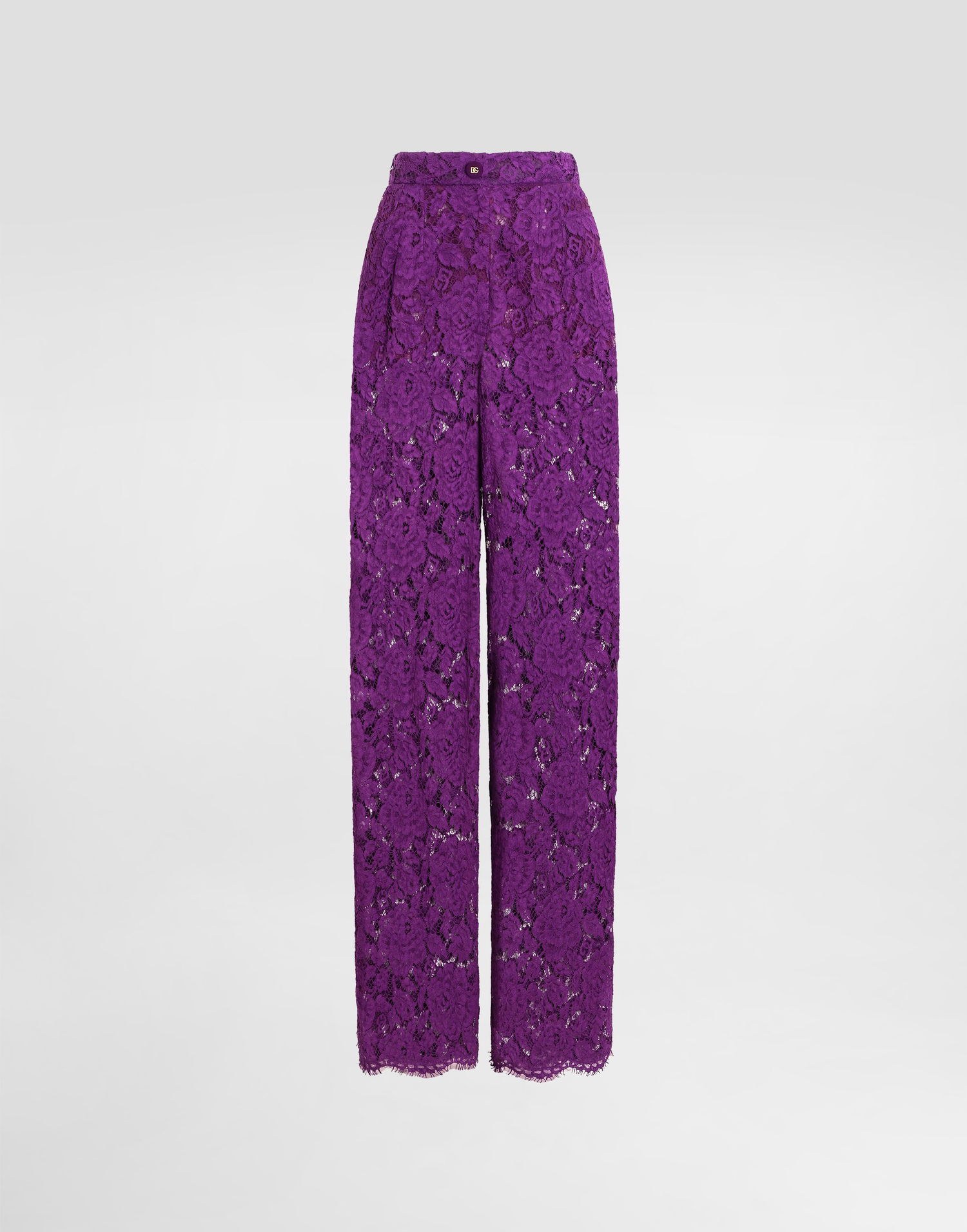 Nohavice Dolce & Gabbana Dolce & Gabbana Cordonetto Lace Trousers Fialová | FTCPTTHLM7LF0571, 0