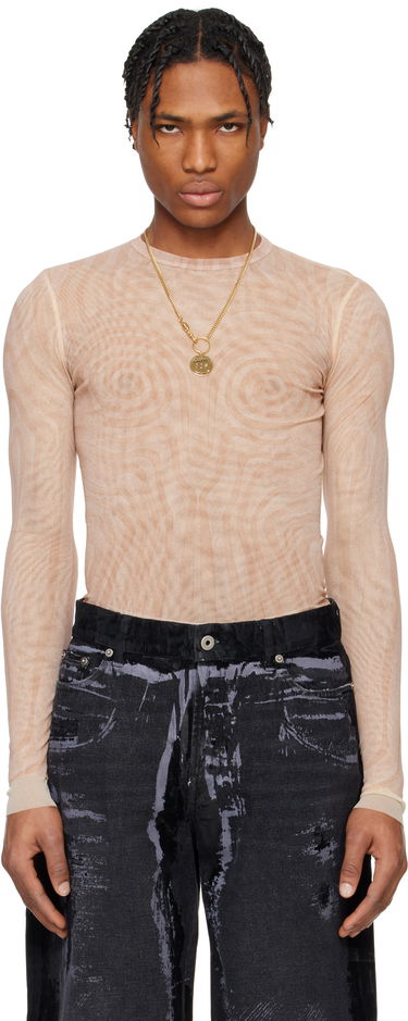 Tričko Jean Paul Gaultier Jean Paul Gaultier 'The Spirale' Long Sleeve T-Shirt Béžová | 25/34-F-TO270-T587-2026, 0
