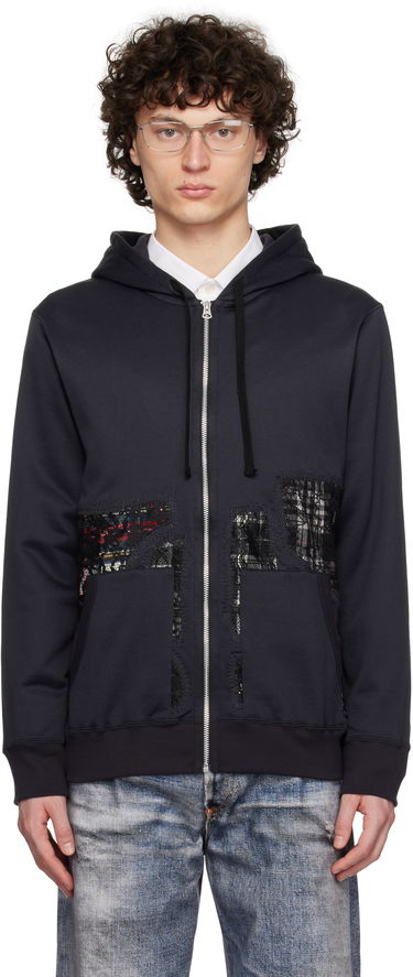 Mikina Junya Watanabe Junya Watanabe Patchwork Zip Hoodie Navy | WO-T005-051, 0