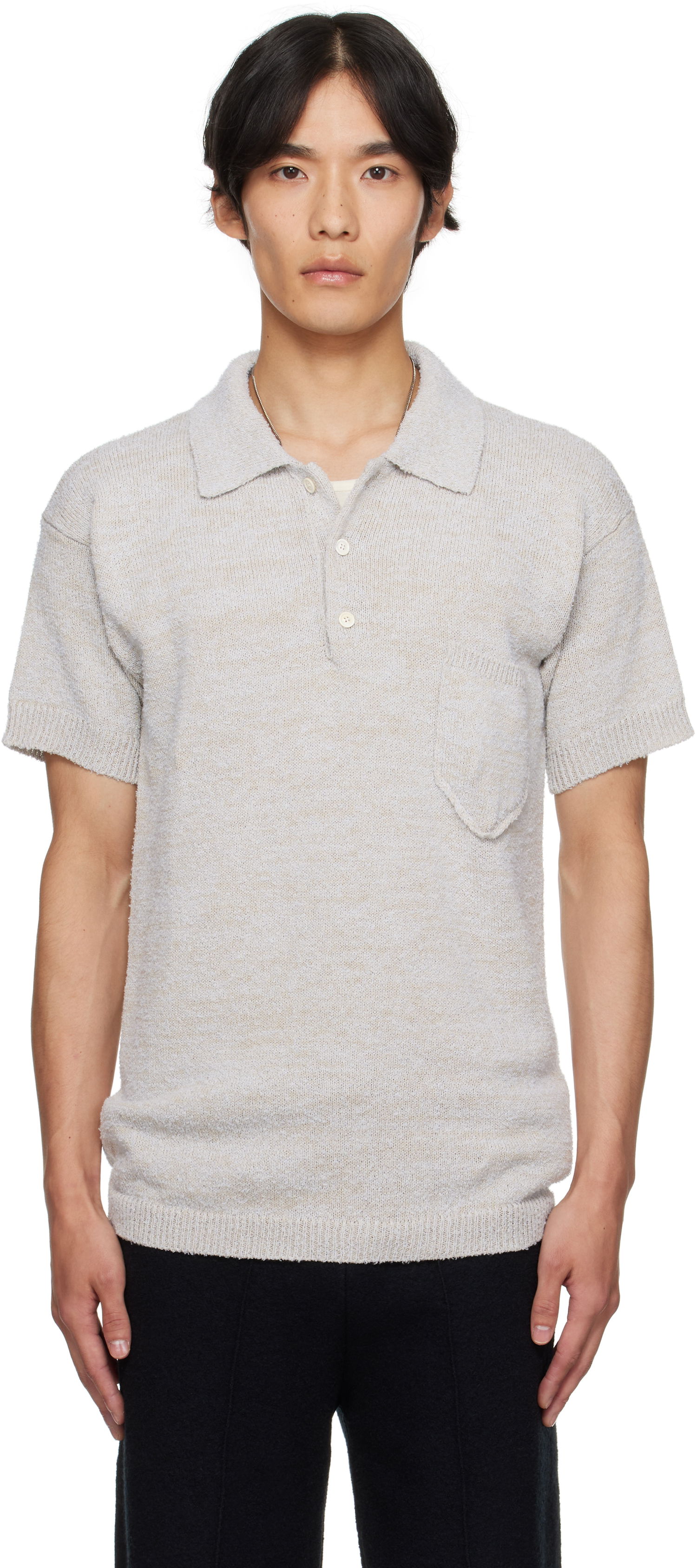 Polo tričko Maison Margiela Maison Margiela Patch Pocket Knit Polo Béžová | S50GL0062 M13152, 0