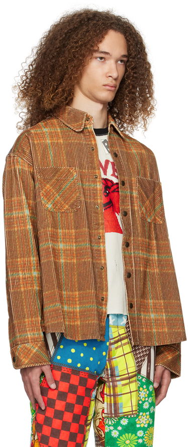 Košeľa ERL ERL Plaid Shirt Hnedá | ERL07B010, 1