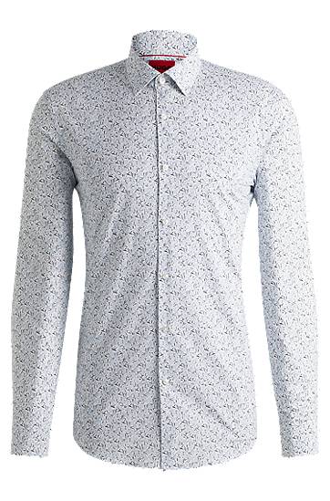 Košeľa BOSS Slim-Fit Printed Cotton Poplin Shirt Biela | 50539807, 0