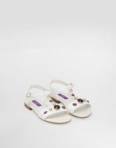 Doplnky Dolce & Gabbana Dolce & Gabbana Patent Leather Sandals With Crystals Biela | D11364AN1968V135, 2