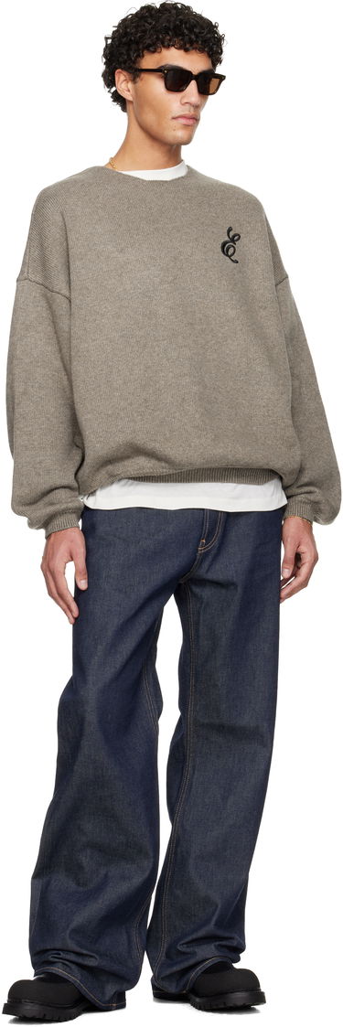 Sveter Fear of God ESSENTIALS Holiday Embroidered Merino Crewneck Sweater Béžová | 192HO254332F, 3