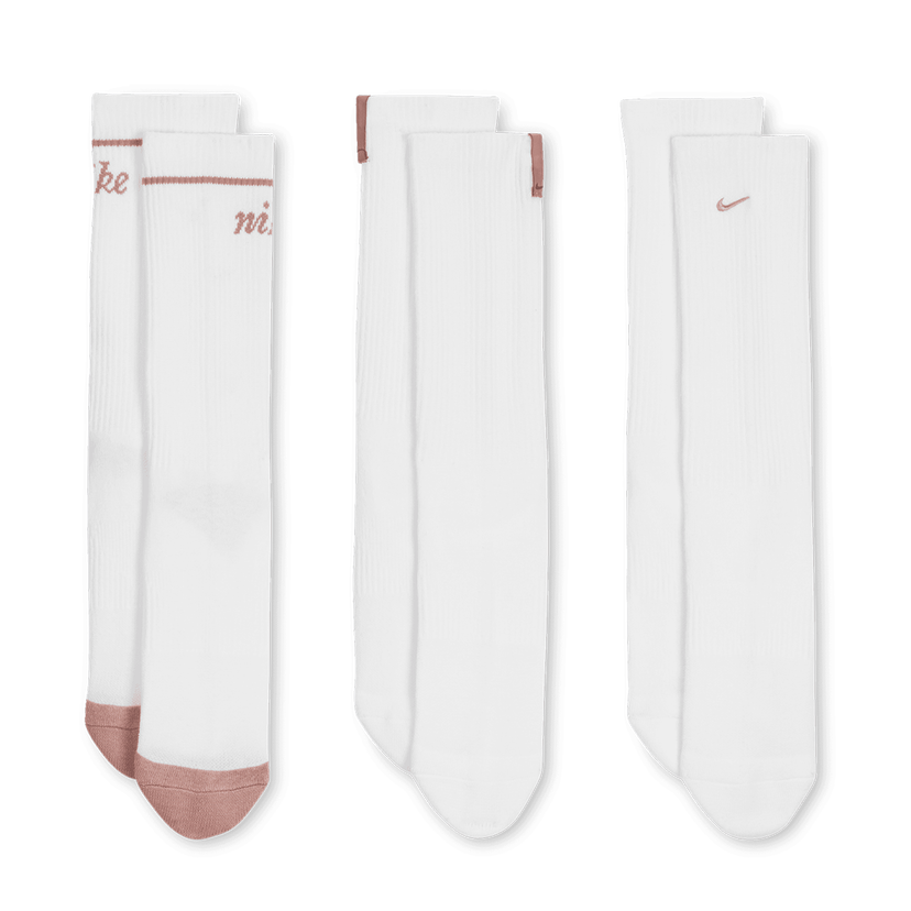 Ponožky Nike Everyday Plus 3-Pack Ribbed Crew Socks Biela | HV6864-901