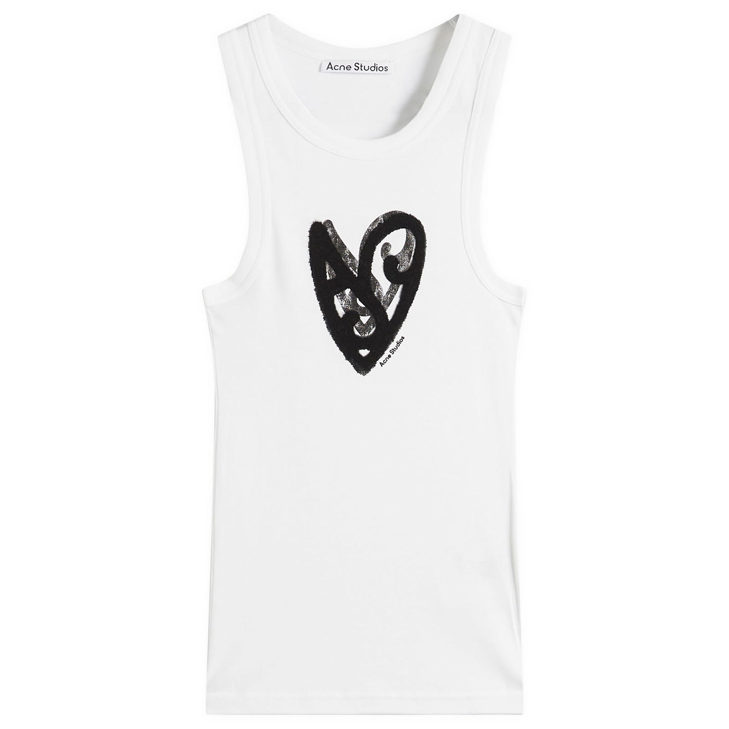 Tielko Acne Studios Women's Sleeveless T-Shirt with AS Heart Print Biela | CL0358-183, 0