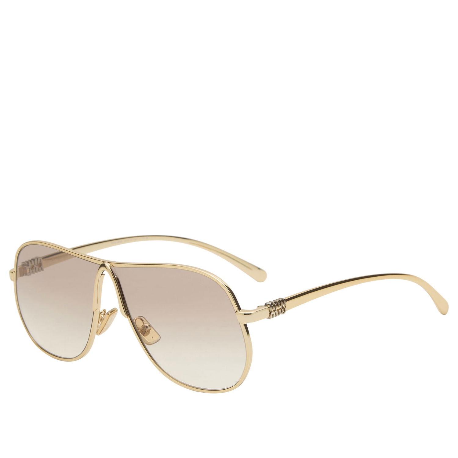 Slnečné okuliare Miu Miu Gold-tone Aviator Sunglasses with Gradient Brown Lenses Metalická | 0MU-A56S-66-5AK90L, 1