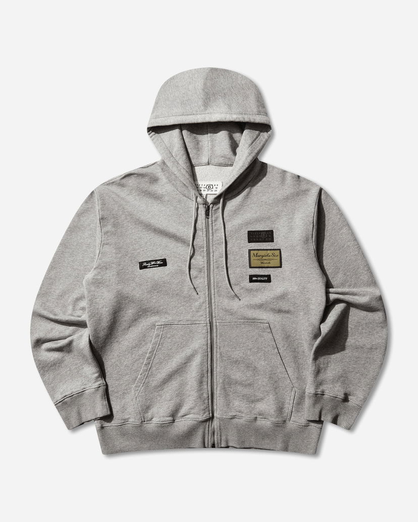 Mikina Maison Margiela Margiela Six Ready When Worn Label Patch Zip Hoodie Šedá | SH0HG0007 853M