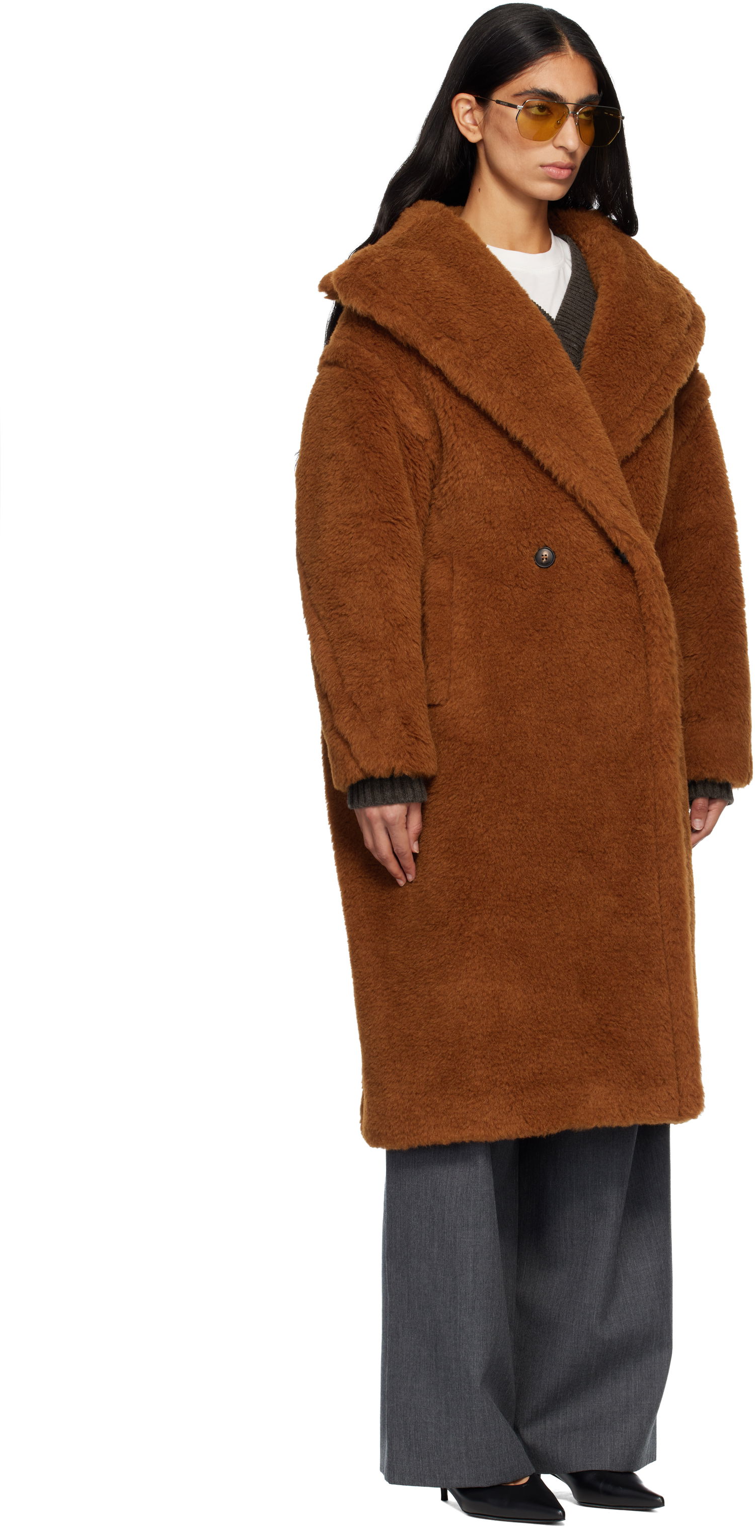Kabáty Max Mara Tedgirl Teddy Coat Hnedá | 2521016052600, 1