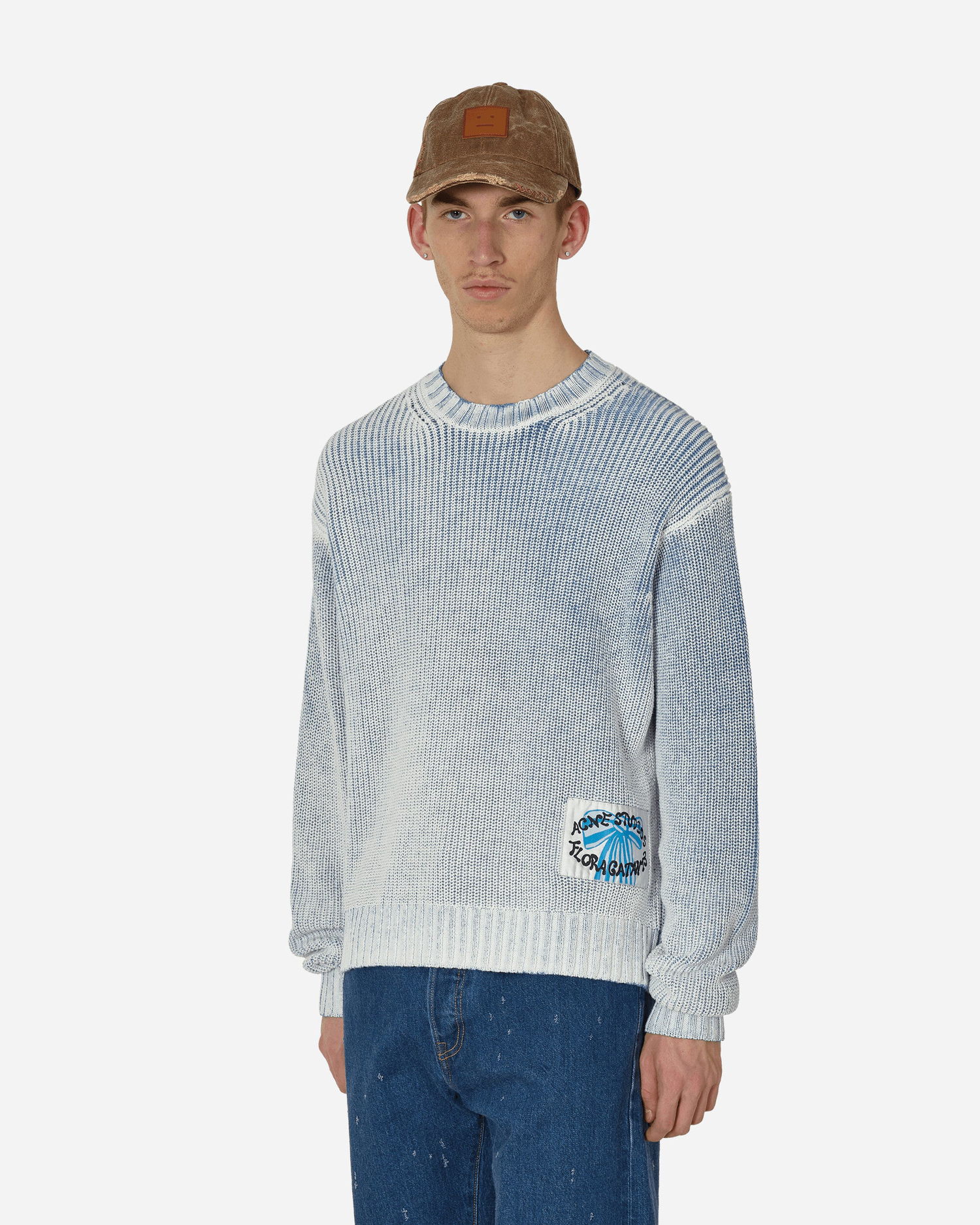 Sveter Acne Studios Acid Print Crewneck Modrá | B60322- DNU, 1