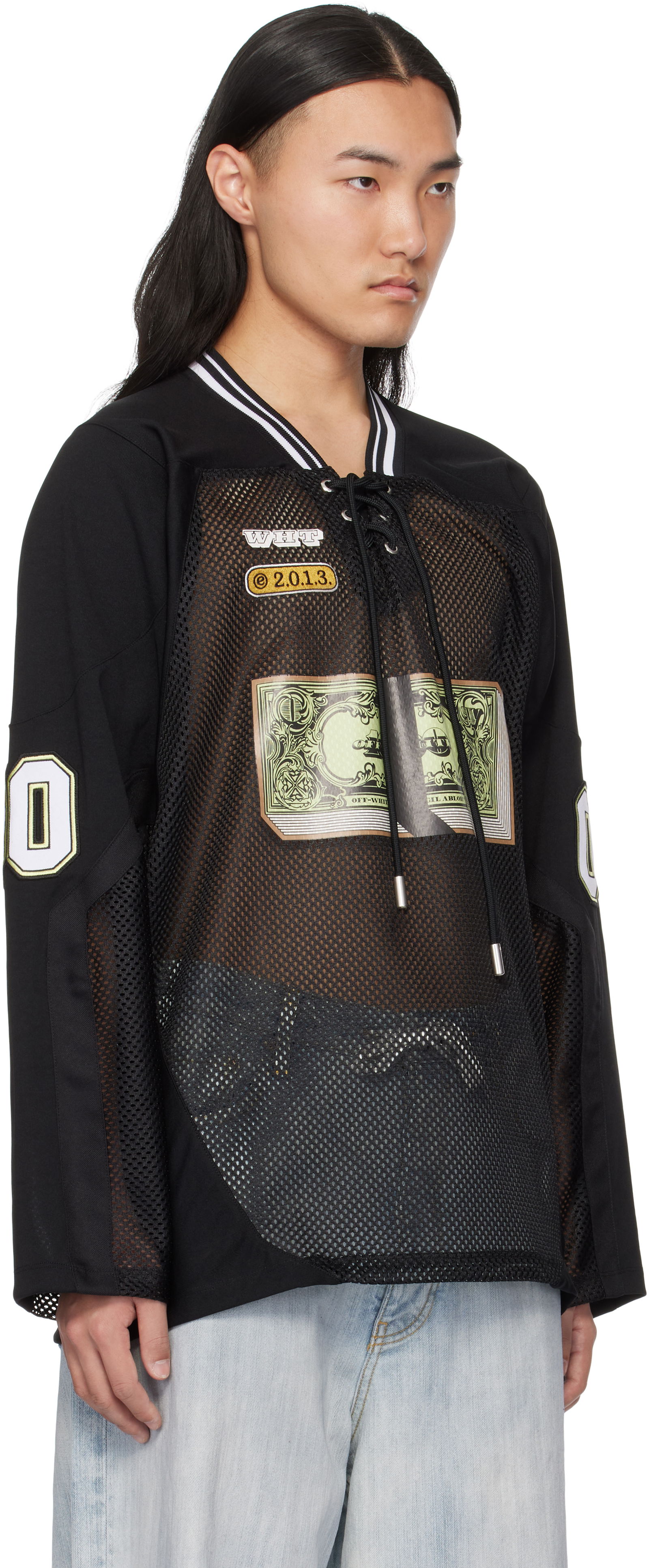Banknote Mesh Hockey Long Sleeve T-Shirt