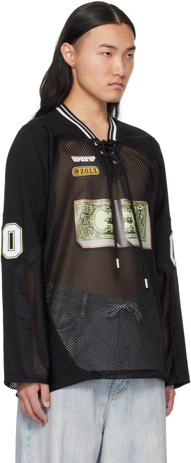 Dres Off-White Banknote Mesh Hockey Long Sleeve T-Shirt Čierna | OMAD004S25JER0031014, 1
