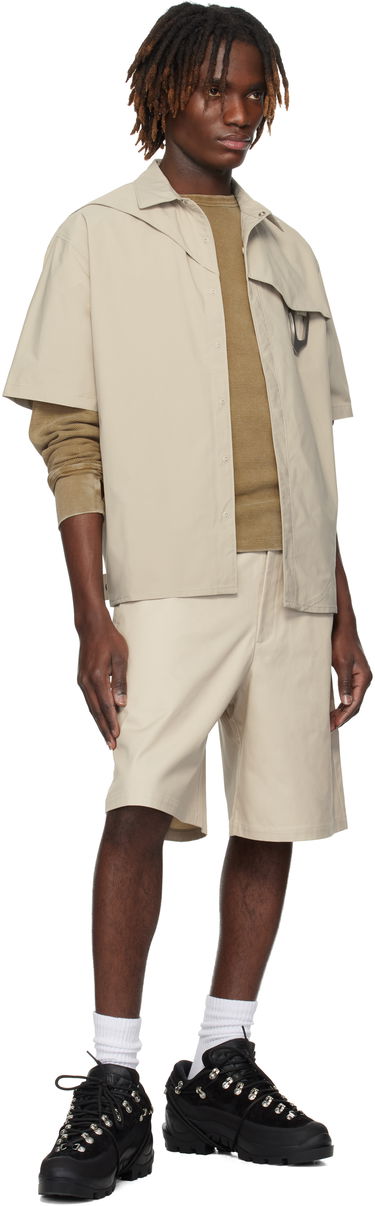 Košeľa HELIOT EMIL HELIOT EMIL Nylon Carabiner Short Sleeve Shirt Béžová | PRESS25_M_05_018_P04_ST18_CO, 3