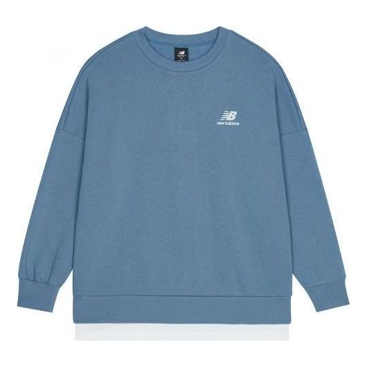 Mikina New Balance Logo Sweatshirt Modrá | AMT13345-WAB