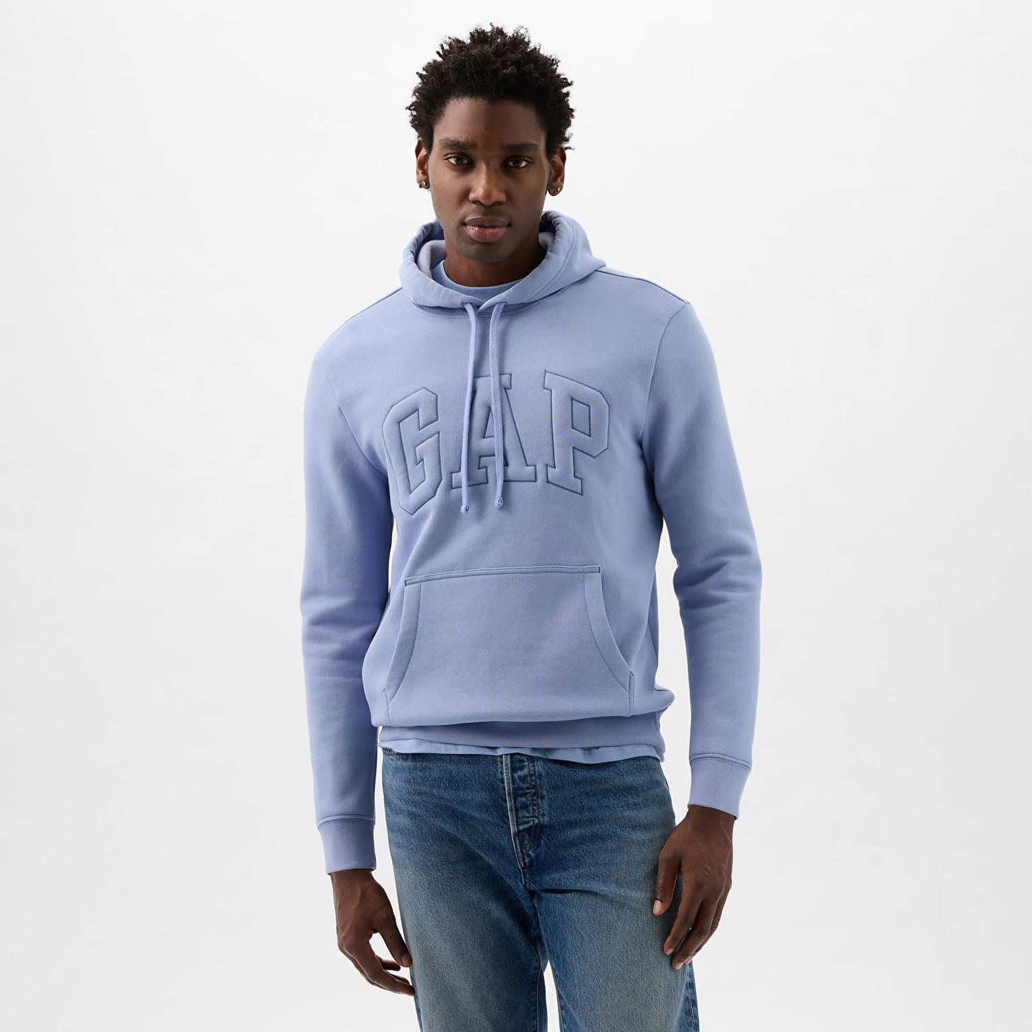 Mikina GAP Pullover Puff Logo Hoodie Distant Blue Modrá | 890126-01, 0