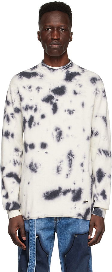 Sveter We11done Tie-Dye Wool Sweater Biela | WD-KT1-22-604-U-BK, 0