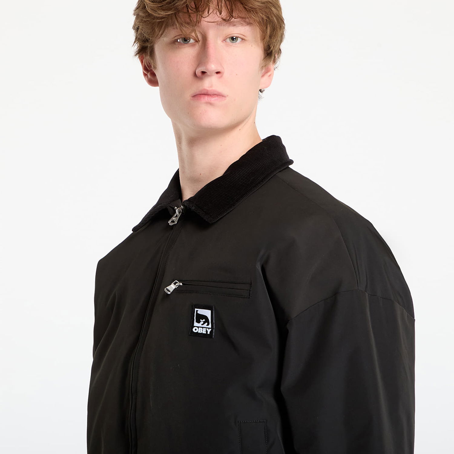 Bomber bunda OBEY ELYSIAN Corduroy Collar Bomber Jacket Čierna | 121800601-BLK, 1